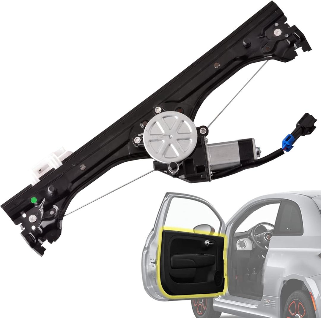 Front Left Driver Side Power Window Regulator with Motor Assembly Compatible for Fiat 500 1.4L 2012-2019, Replacement 751-648 68070267AC 68070267AD 68070267AE