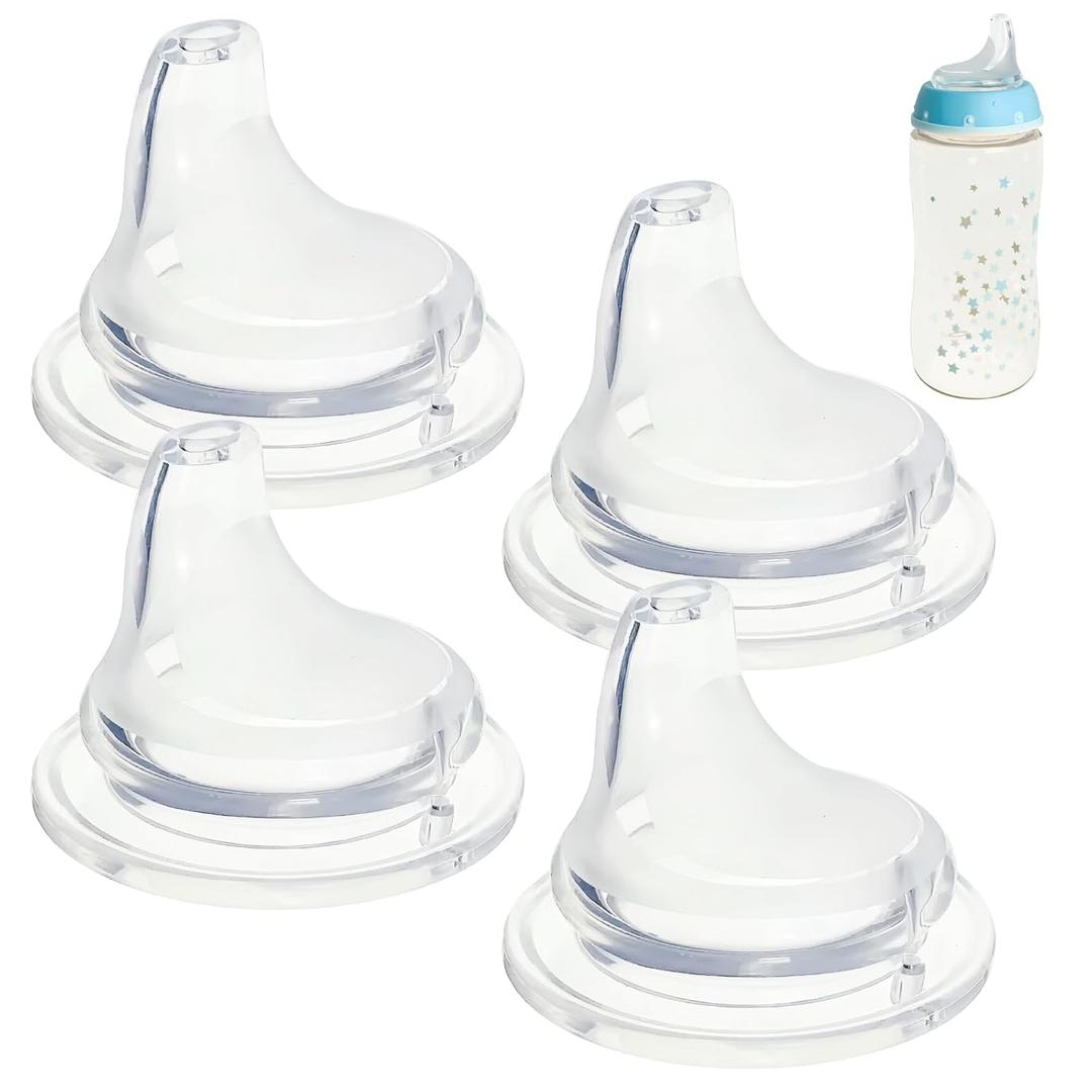 Replacement Silicone Spout for Select NUK Cups, Spill-Proof, Soft Spout, Dishwasher-Safe, BPA-Free, Clear, Pack of 4