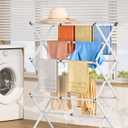 APEXCHASER Clothes Drying Rack Folding - 3 Tier Laundry Drying Rack for Clothes, Expandable Metal Clothing Dryer, Collapsible Towel Rack, Air Drying Rack, White