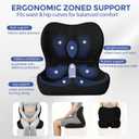 Seat Cushion for Office Chair and Car, Ergonomic Memory Foam Seat Cushion with Lumbar Support Pillow, Orthopedic Cushion for Sciatica & Back Pain, Black, Large