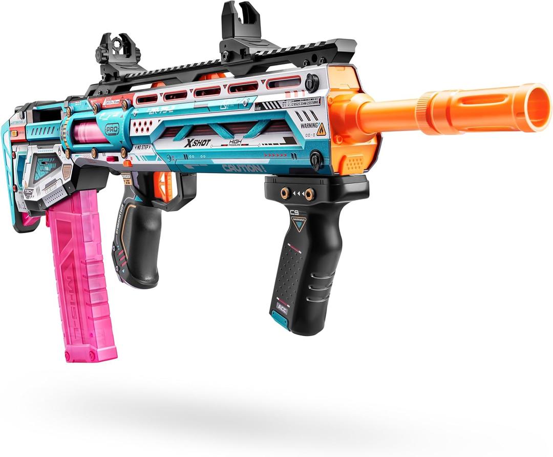 SHOT XSHOT Skins Pro Series 1 Long Blaster by ZURU with 40 Darts, Air Pocket Technology Darts and Dart Storage, Outdoor Toy, Teens and Adults, Age 14+ (Sinister)