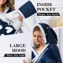 Boy Mom Wearable Blanket Hoodie, Blue Hoodie Blanket for Women, Mothers Day Birthday Gifts from Son, New Mom Gifts for Boy Mother