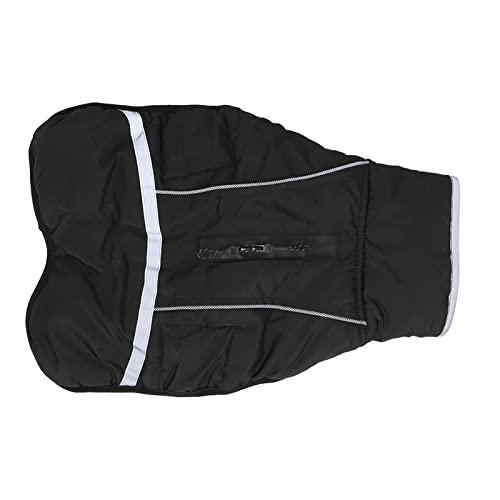 Pet Plush Collar Warm Jacket Cotton Reflective Loose Dog Autumn Winter Coat for Small Medium Dogs Black (M)