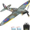 VOLANTEXRC RC Plane, 4 Channel Remote Control Airplane Fighter Spitfire RTF with Aileron, Gyro, Aerobatics & 3 Modes Easy to Fly, Hobby Radio Controlled Aircraft for Beginners, Kids & Adults (Blue)