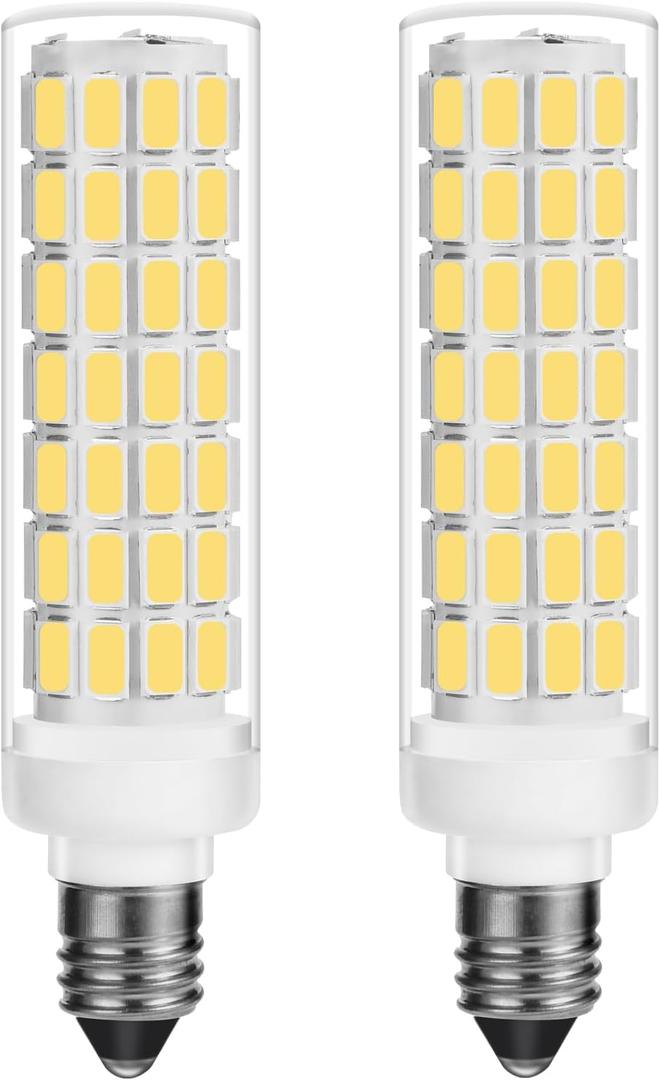 E11 LED Bulb 8W 800LM 100W Equivalent, JDE11 Mini Candelabra LED Bulb Dimmable,Daylight White 6000K, JDE11 120V 100W LED for Ceiling Fan Pendant Lighting Pack of 2 (Daylight White)