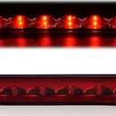 PIT66 LED 3rd Third Brake Light, Compatible with Truck Cap Topper Leer Are Century LED Recessed 3rd Brake Light Lamp Red Lens Chrome Housing
