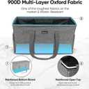 BALEINE Extra Large Utility Tote Bag with Wire Frame for Storage (Gray, 22''x12''x10'')