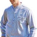 Flannel Cotton Grandfather Shirt (XX-Large, Grey)