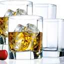 Square Drinking Whiskey Glasses Set of 4, Old Fashioned Glass Cup Bar Set, Stemless Everyday Rocks Whisky Glass Best Present for Men, Scotch, Bourbon, Vodka, Wine, Cocktail, Liquor, Tequila, Smoothie