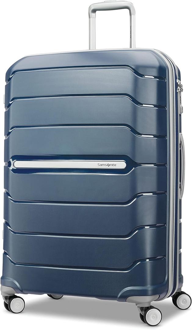 Samsonite Freeform 28-Inch Large Luggage with Dual 360 Spinner Wheels - Checked Suitcase - TSA Lock, Airline-Approved - Lightweight Durable Polypropylene Expandable Hardshell - Navy
