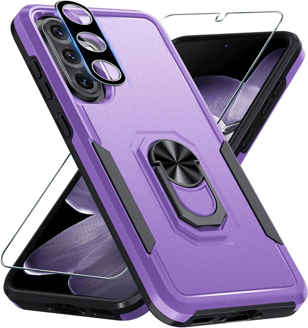 Janmitta Compatible with Samsung Galaxy A36 5G Case with Screen Protector+Camera Lens Protector, Heavy Duty Full Body Phone Cover Built in Ring Holder Kickstand, 2025 Lavender Janmitta Compatible with Samsung Galaxy A36 5G Case with Screen Protector+Camera Lens Protector, Heavy Duty Full Body Phone Cover Built in Ring Holder Kickstand, 2025 Lavender