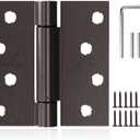 Self Closing Hinge 4 Inch Oil Rubbed Bronze Auto Close Door Hinges Adjustable 4 Inch Spring Hinges 4"x 4" Door Closer Hinge Square Corner for Commercial Grade Auto Self-Closing UL Listed, 2 Pack