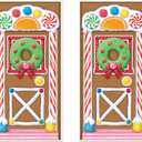 Beistle Gingerbread House Door Covers 2 Piece Christmas Party Supplies, Winter Dcor, 30" x 5', Multicolored