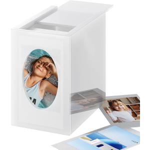 Mini Polaroid Frame & Photo Storage Box for Fujifilm Instax Mini Polaroid Film, 2x3 Instax Film Frame for Photos, Small Picture Display Organizer Box with Sliding Lid, Acrylic Photos Album