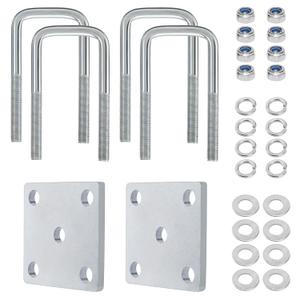 U Bolt Kit for Boat Trailer Axle Leaf Springs, U Bolts 2 inch Wide, for 2x2 Axle - 4 3/4" Long