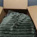 Bedsure Fluffy Comforter Set Queen - Super Soft Faux Fur Bed Set Olive Green, All Seasons Warm Plush Fleece Bedding, 3 Pieces, 1 Shaggy Fuzzy Queen Size Comforter with 2 Pillowcases