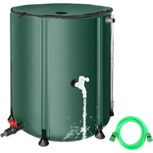 50 Gallon / 200L Collapsible Rain Barrel, Foldable PVC Rain Barrels to Collect Rainwater from Gutter, Portable Water Storage Tank Container with Hose Spigot, Water Catcher Collector Green