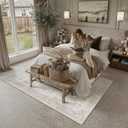8x10 Area Rug Washable Neutral Beige Vintage Floral