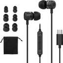 USB C Headphones for iPhone 15 16 17,for Samsung S20-S23 A53 A54 Type C Wired Earbuds,Built-in Microphone Hi-Fi Bass Earphones,4.9ft Long Cord Magnetic in-Ear Ear Buds with 6 Ear Tips(Black)