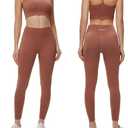 NANJI Seamless Leggings for Women - Scrunch Butt Lifting No Front Seam Mid Waist Squat Proof Active Workout Gym Yoga Pants (Orange, L)