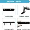 8PCS 3.80 x 0.75 Black Straight Flat Brace, Stainless Steel Sturdy Bracket, Metal Strap for Wood Furniture Chair with 32PCS Screws