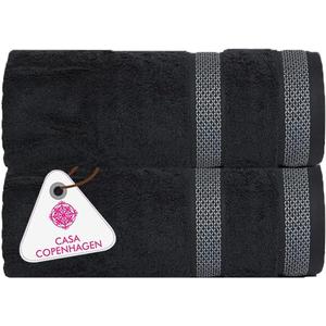 CASA COPENHAGEN Solitaire Towel, 2 Piece Bath Sheet Towel Set- Pine Grey, 600 GSM Designed in Denmark Made of Soft Egyptian Cotton for Bathroom, Kitchen & Shower (2Pcs Bath Sheet, Pine Grey)