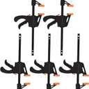 4 Inch Bar Clamps for Woodworking, 5 Pcs Trigger Quick Grip Clamps, One Handed Ratchet Wood Working Clamp, Mini Small Bar Woodworking Clamps for Wood Gluing Crafts (4Inch)