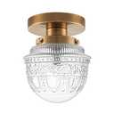 DSMJFU Brass Semi Flush Mount Ceiling Light, Small Hallway Light Fixture, Vintage Close to Ceiling Light Fixture for Bathroom, Entryway, Foyer, Closet