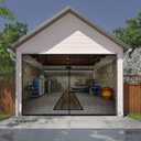 LIAMST Garage Door Screen for 9x7FT,1 Car Garage Doors- Reinforced Fiberglass Door Screen,Stronger High Energy Magnets  Magnetic Screen Door (Black)