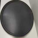CURTA 2-Pack Restaurant Grade Non-Slip Tray, NSF, Oval 19-Inch x 23-Inch, Plastic Rubber Lined Round Serving Tray, Black (23" x 19" x 1", Black-Oval)