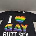 I Love Gay Butt S*x a Dirty Adult Homosexual a Rainbow Heart T-Shirt Black M