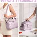 Insulated Lunch Bag for Women - Reusable Lunch Box for women - Leakproof Cooler Tote Bag Containers with Adjustable Shoulder Strap for Office Work Travel Picnic Outdoor (Purple)