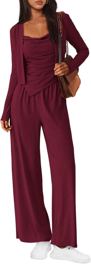 BTFBM Women's Lounge Sets 2 Piece Outfit Fall 2026 Tracksuits Airport Outfits (Red, XXL)
