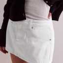 EMMIOL Women Denim Skort Skirt Stretchy Mid Waist Y2K Sexy Mini Skirts Dressy Casual Jean Skorts (White) Size 6