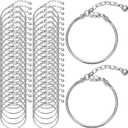 Hicarer 27 Pieces Snake Charm Bracelet Chain Adjustable Charm Bracelet Chain with Heart Shape Extender Copper DIY for Women Jewelry Making(7.9 Inch,Silver)