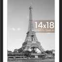 upsimples 14x18 Picture Frame, Wall Decor Poster Frames, Black 1 Pack | 14 x 18 Frame, 12x16 Frame with Mat for Gallery Wall, Family, Baby, Dog, Dorm, Christmas