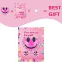 Anditoy 24 PCS Valentines Cards with Heart Squeeze Toys Stress Balls for Valentines Day School Class Classroom Gifts Prizes Party Favors