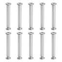 PATIKIL Hex Chicago Screws, 10 Set Binding Screw Posts M6 x 55 mm Connecting Hex Drive Socket Cap Bolt Nuts for Scrapbook Leather Belt Album Photo Furniture Repair, Silver