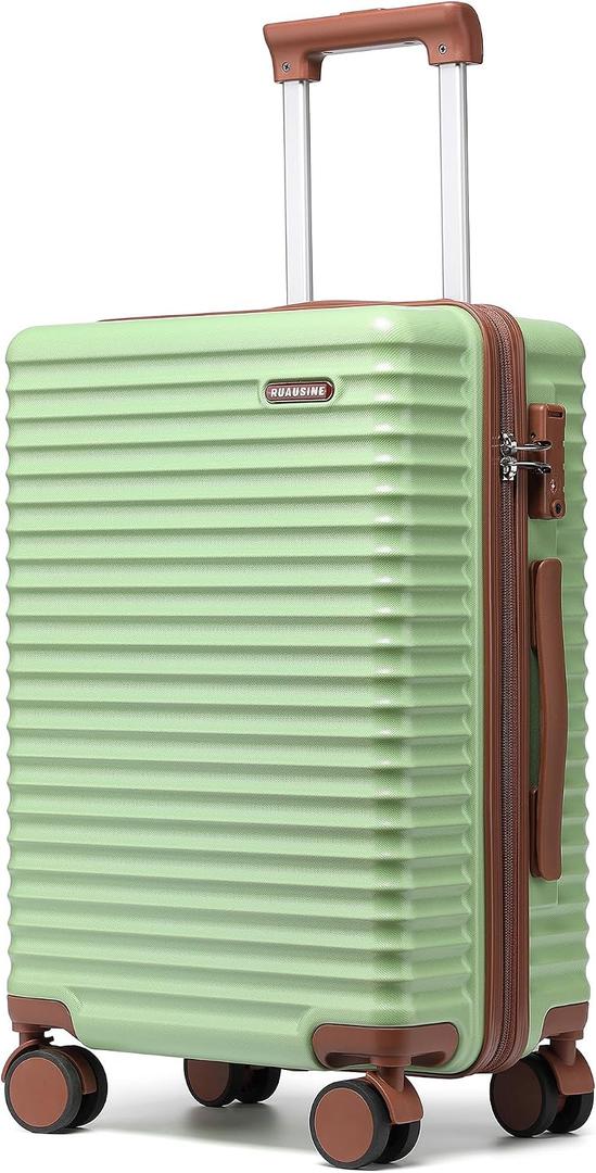 20-Inch Carry on Luggage,Carry-on Suitcase with Spinner Wheels and TSA Lock, 22x14x9 Airline Approved,Hardside Lightweight Travel Carry-on Luggage,Small Rolling Luggage (Green, 20-Inch)