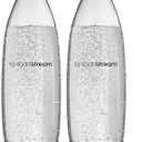 sodastream 1L Twin Pack Dishwasher Safe Slim Bottle (Black) No One Lid