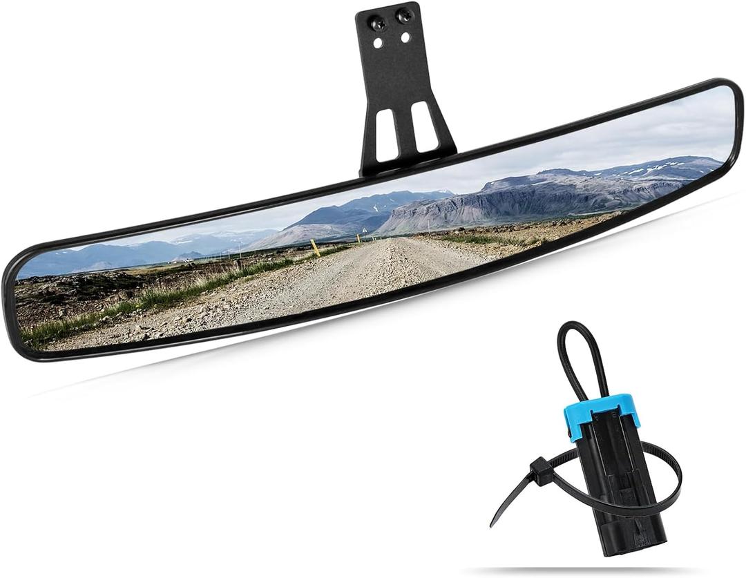 Panoramic Convex Ranger Rear View Mirrors Compatible with 2017-2025 Polaris Ranger 500 570 900 XP 1000 XP/Crew Mirrors Factory Present Drop Down Mounting Tab