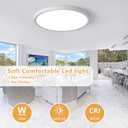 24 Inch Led Ceiling Light Flush Mount, 50W, 5480LM, 3000K/4000K/6000K CCT Selectable Super Slim White LED Ceiling Light, Close to Ceiling Round Flat Panel Light for Hallway, Bedroom, Kitchen, ect