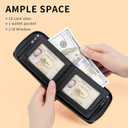 Mens RFID Blocking Zipper Large Dimensions Wallet with 2 ID Windows - Large Capacity Design, 13 Credit Card Slots