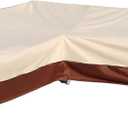 Outdoor Sectional Cover Patio Furniture Covers Waterproof Rip-Stop Anti-UV 600D Heavy Duty Couch Sofa Cover with 3 Air Vent (Beige & Reddish Brown, V-Shaped-105''X105'')