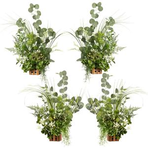 Ling's moment 17.5" Tall Free-Standing Artificial Flowers Arrangements 4 pcs Wedding Aisle Runner Chair Decorations White & Green Centerpieces for Ceremony Reception Rose Floral Party Outdoor Ling's moment 17.5" Tall Free-Standing Artificial Flowers Arrangements 4 pcs Wedding Aisle Runner Chair Decorations White & Green Centerpieces for Ceremony Reception Rose Floral Party Outdoor