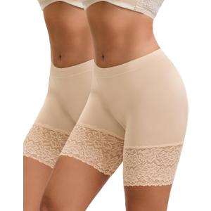 INNERSY Women's Slip Shorts for Under Dresses Lace Safety Shorts Anti Chafing Boyshort Underwear (M)