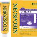 2 x Neosporin + Lidocaine First Aid Triple Antibiotic Ointment, Fast-Acting, Maximum Strength Topical Pain Relief, 24-Hour Infection Protection that Numbs Away the Pain for Minor Wound Care, 1 oz