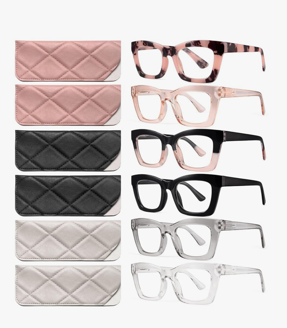 CCVOO Stylish Reading Glasses for Women, Eyeglasses, Blue Light Readers for Women, Computer Eye Glasses, Cheaters +3.5