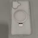 Magnetic for iPhone 16 Case with Ring Stand, [10 FT Drop Protection] [Velvety Touch] Slim Translucent Matte Back Shockproof Phone Case for iPhone 16 6.1'', Frosted White