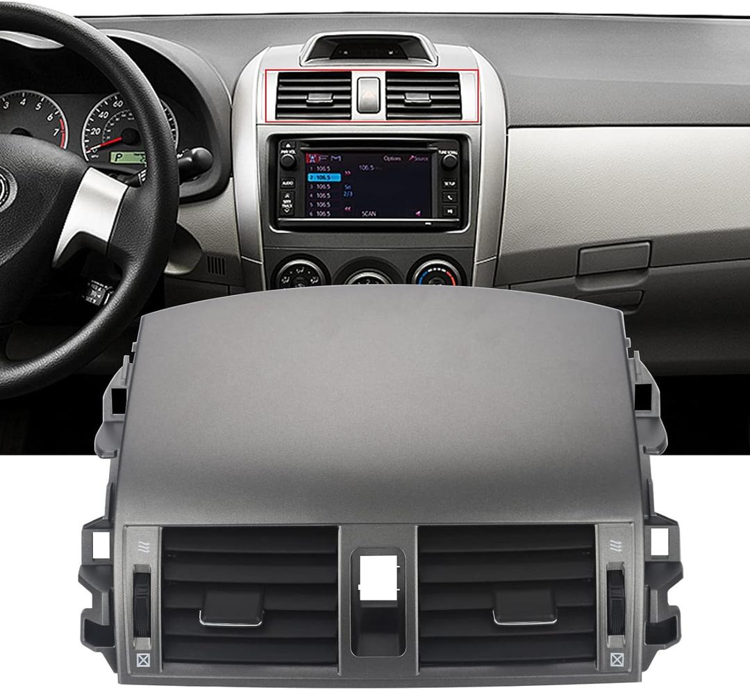 ZONFANT Upgrade Adjustable Air Volume Center Dash A/C Outlet Air Vent Panel With Hand Wheels Compatible With 2008-2013 Corolla, Replace#55670-02160 55663-02060
